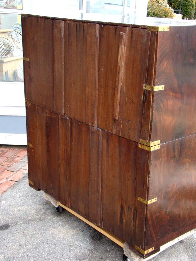 A RARE early 19th c. Rosewood Two-part CAMPAIGN Chest of Drawers circa 1810-1825 — image 5